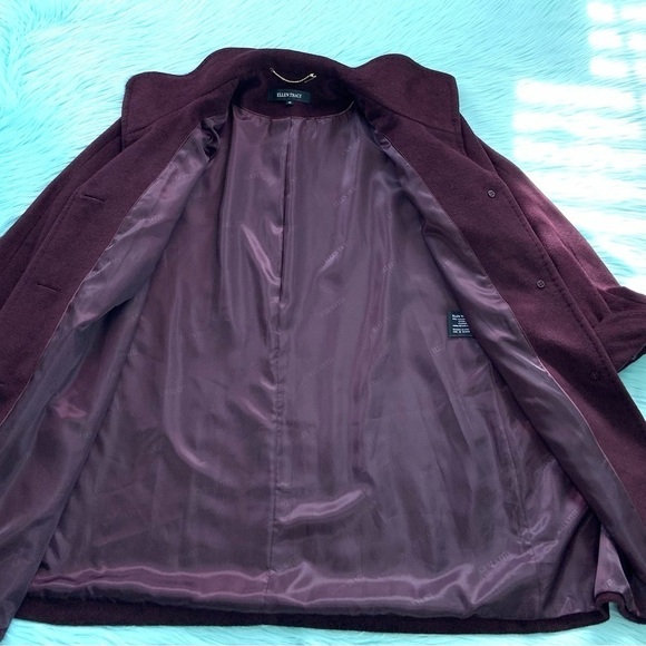 Ellen Tracy Plus Size Wool-Angora-Blend A-Line Walker Coat - Picture 7 of 13